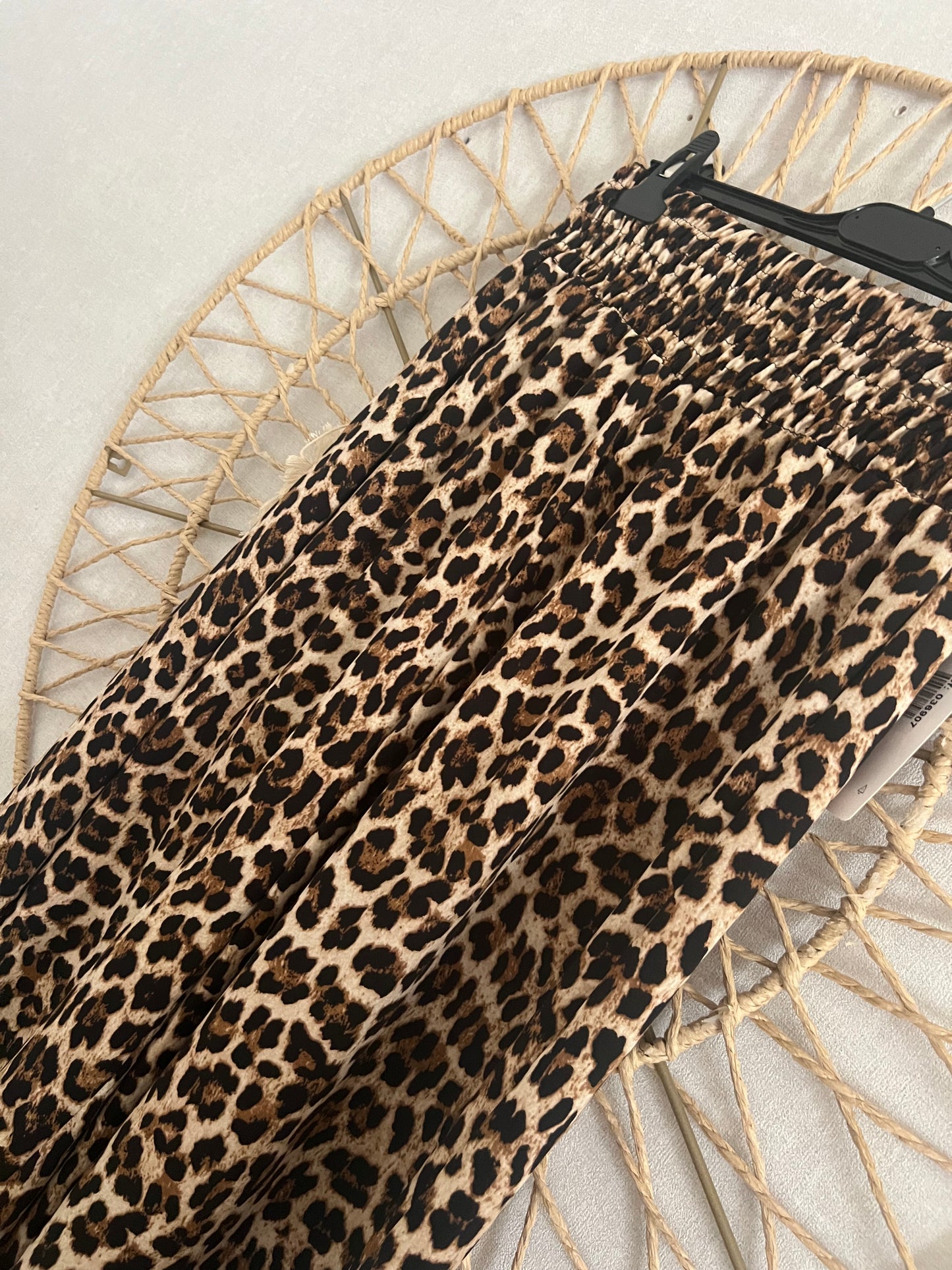 Pantalon palazzo imprimé léopard – taille unique