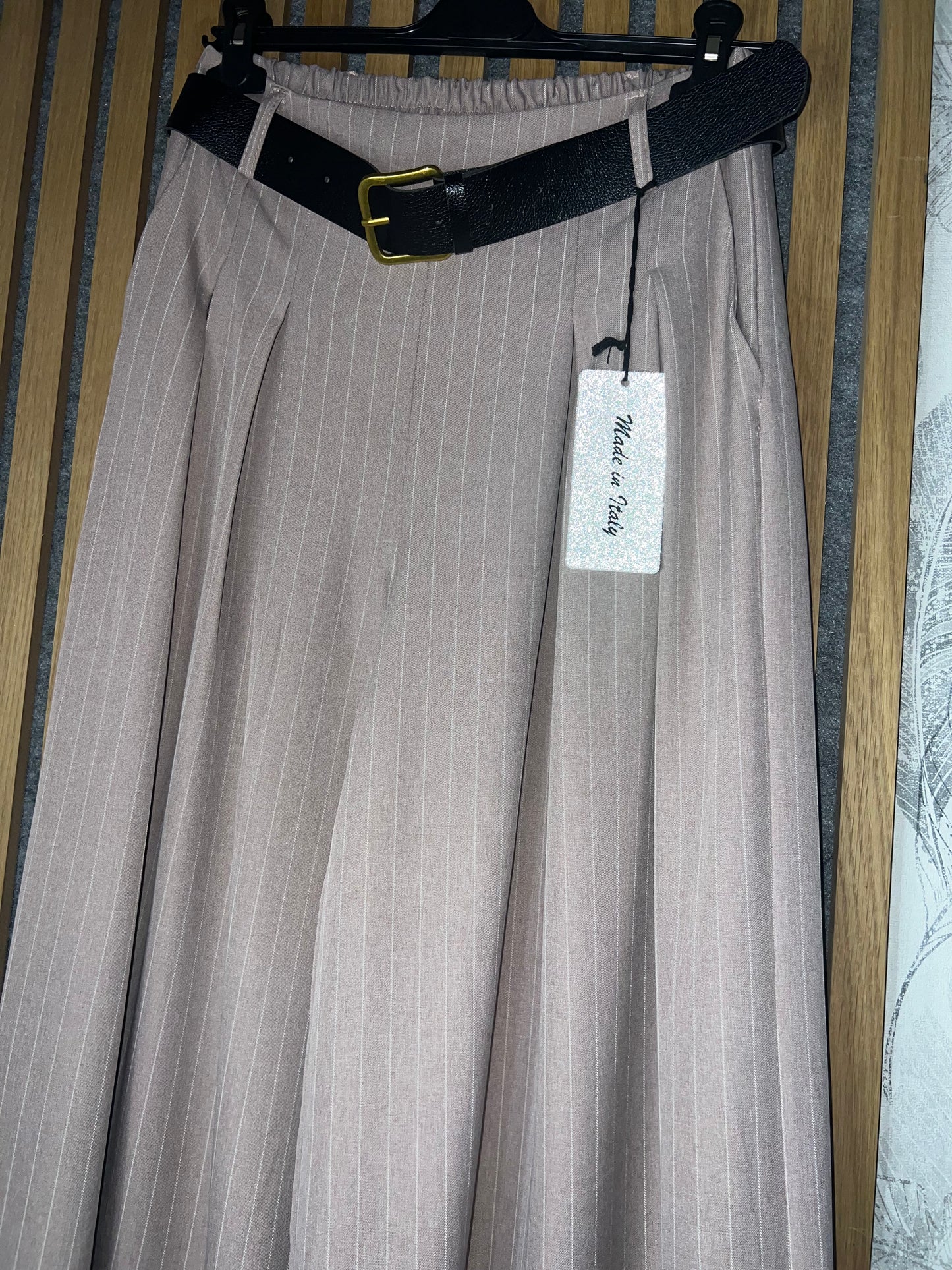 Pantalon Large à Pinces – Rose Poudré Élégance taille unique