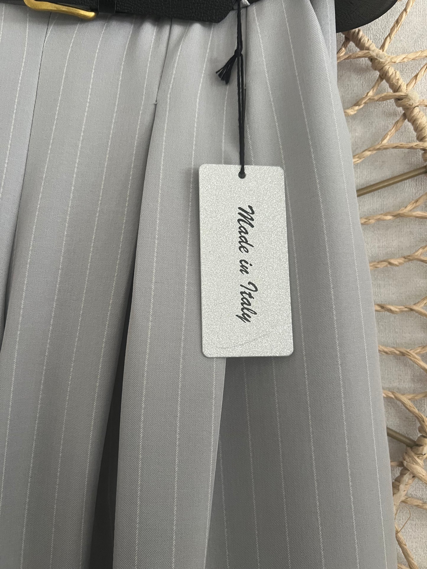 Pantalon Large Rayé Gris Élégance Décontractée taille unique