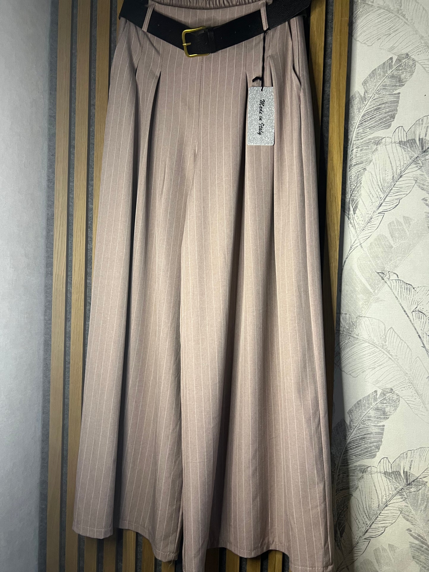 Pantalon Large à Pinces – Rose Poudré Élégance taille unique