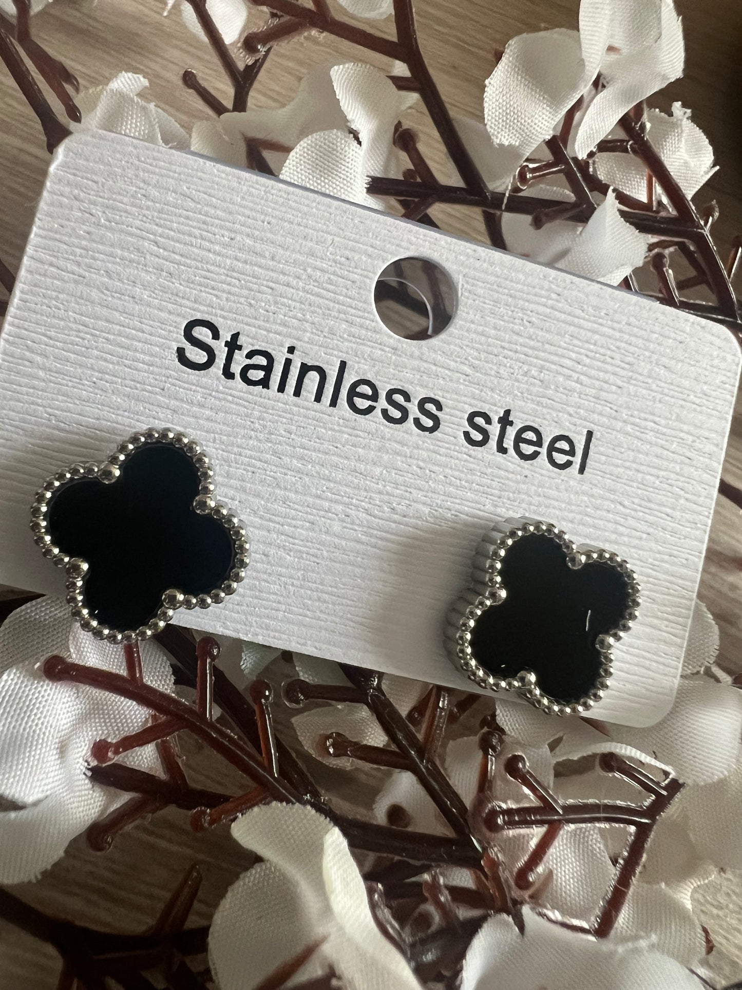 Boucles d’Oreilles Trèfle – Acier Inoxydable