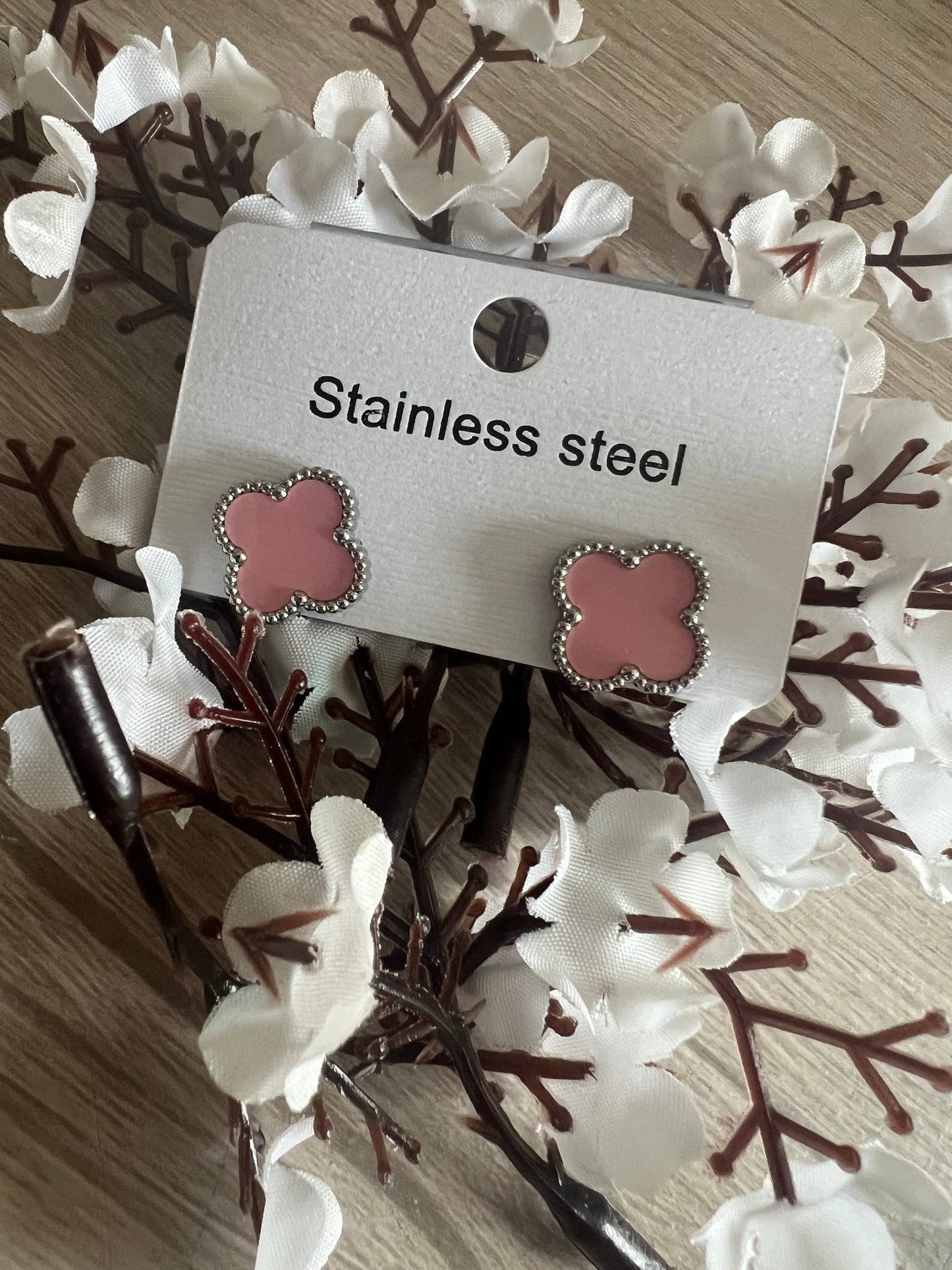 Boucles d’Oreilles Trèfle – Acier Inoxydable