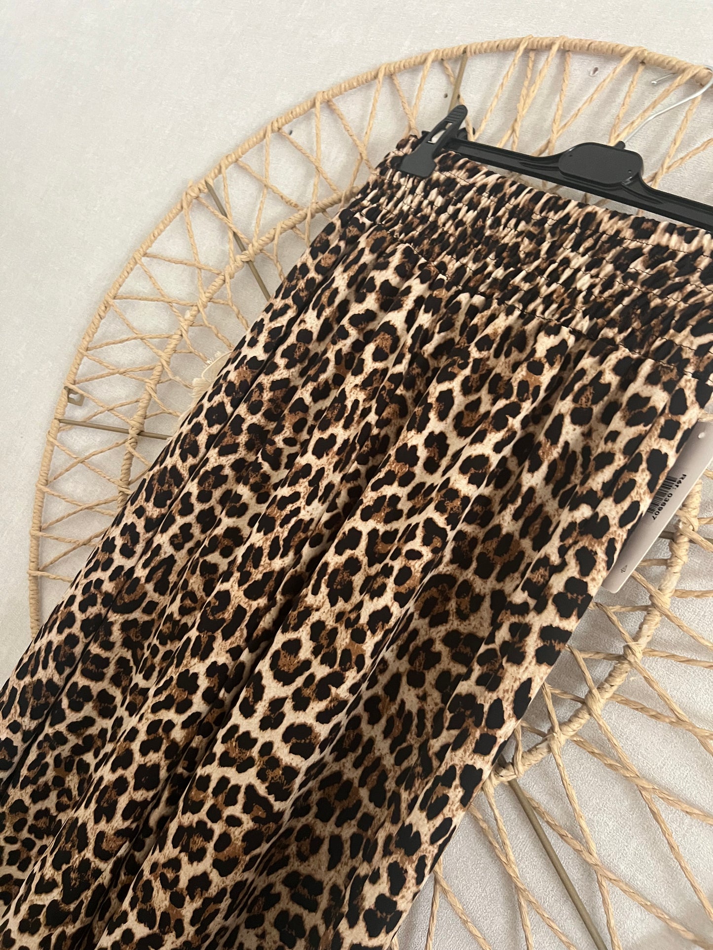 Pantalon palazzo imprimé léopard – taille unique