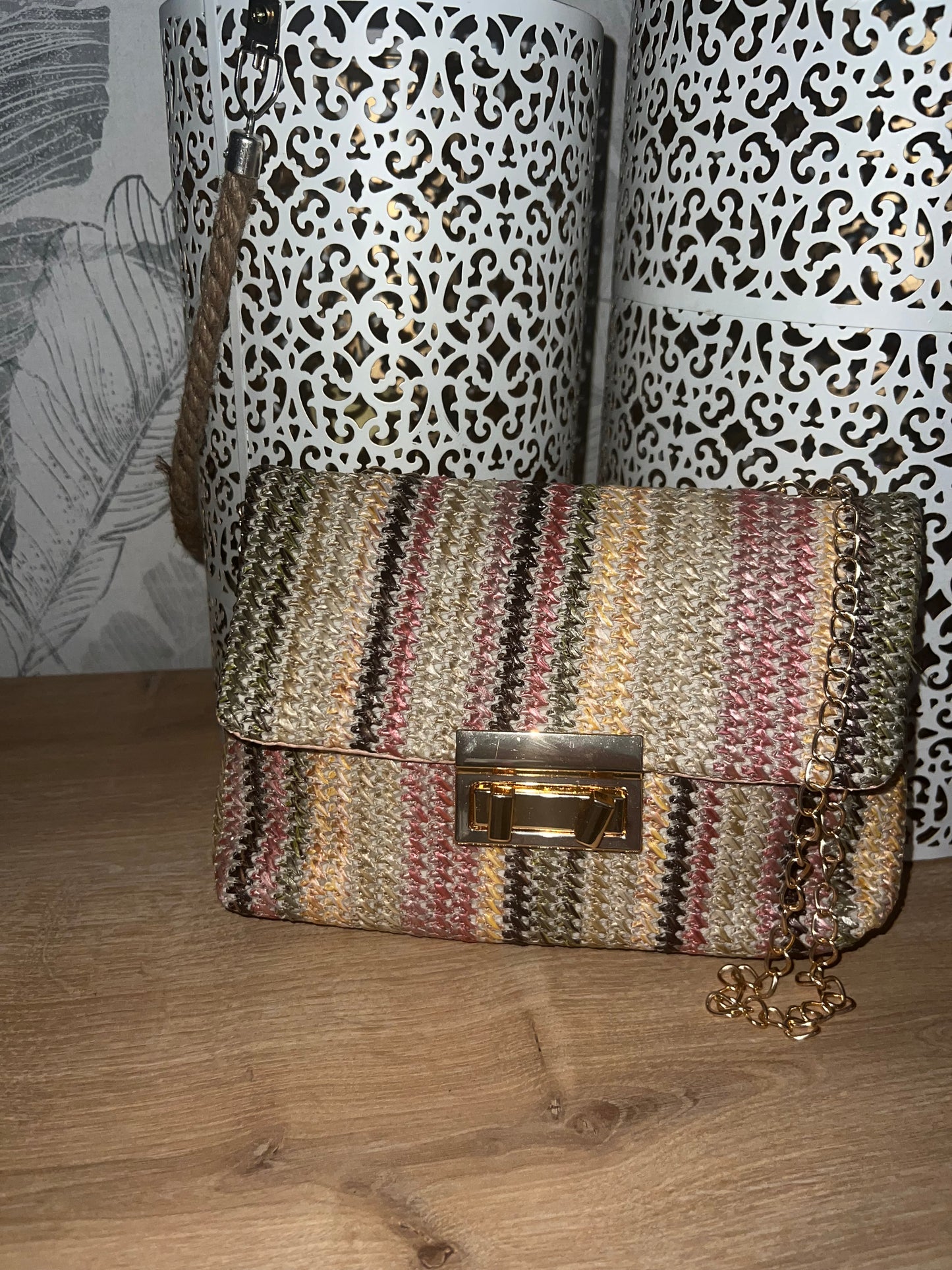 👜 Sac Bandoulière en Toile de Jute Colorée (21 x 14 cm