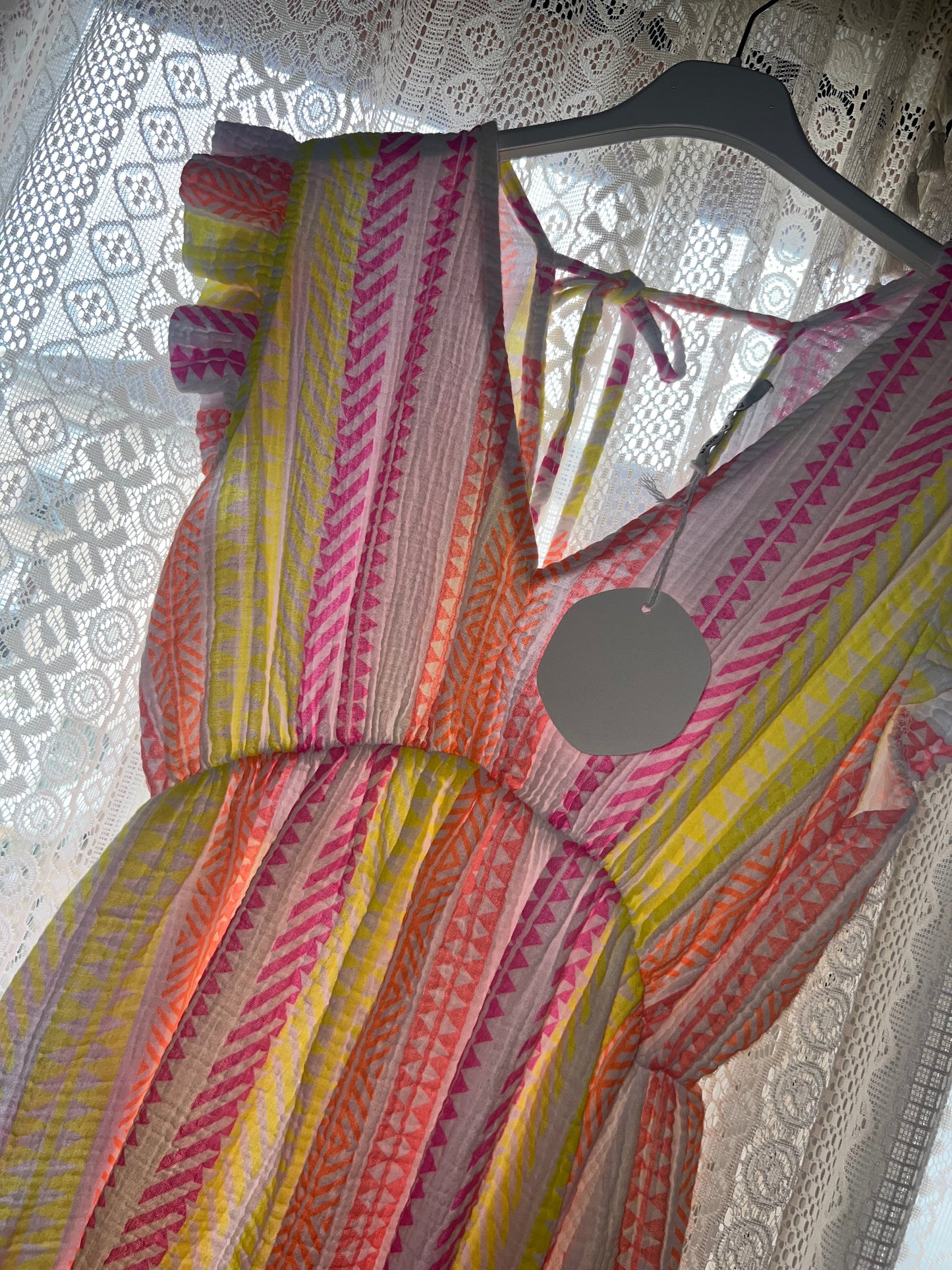 đž Robe BohĂšme âSoleil dâĂtĂ©â â Ăclats Blanc, Jaune & Rose