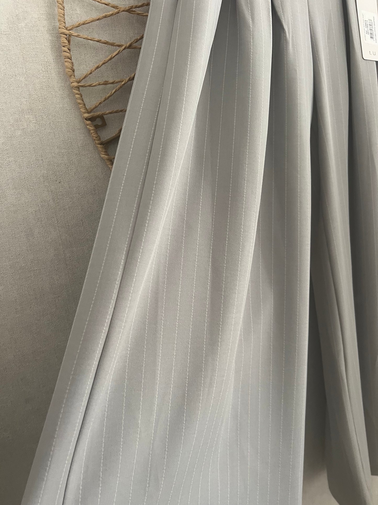 Pantalon Large Rayé Gris Élégance Décontractée taille unique
