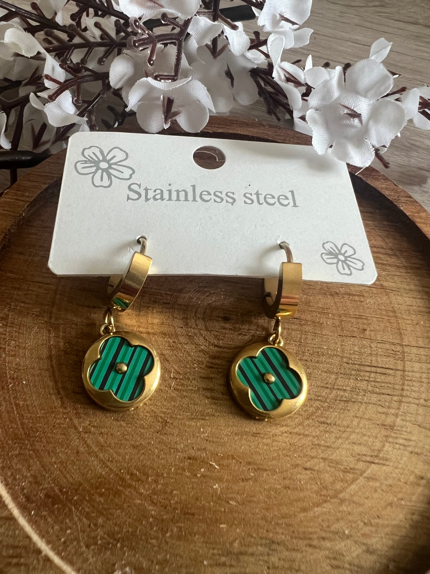 Boucles d’Oreilles Trèfle – Acier Inoxydable
