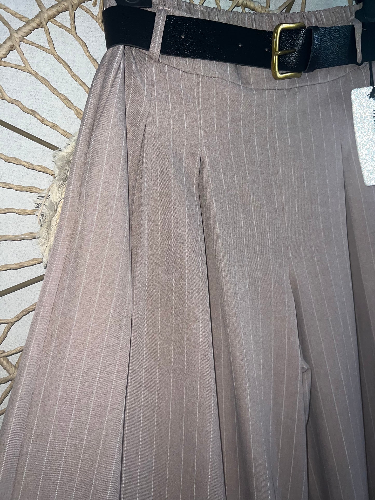 Pantalon Large à Pinces – Rose Poudré Élégance taille unique