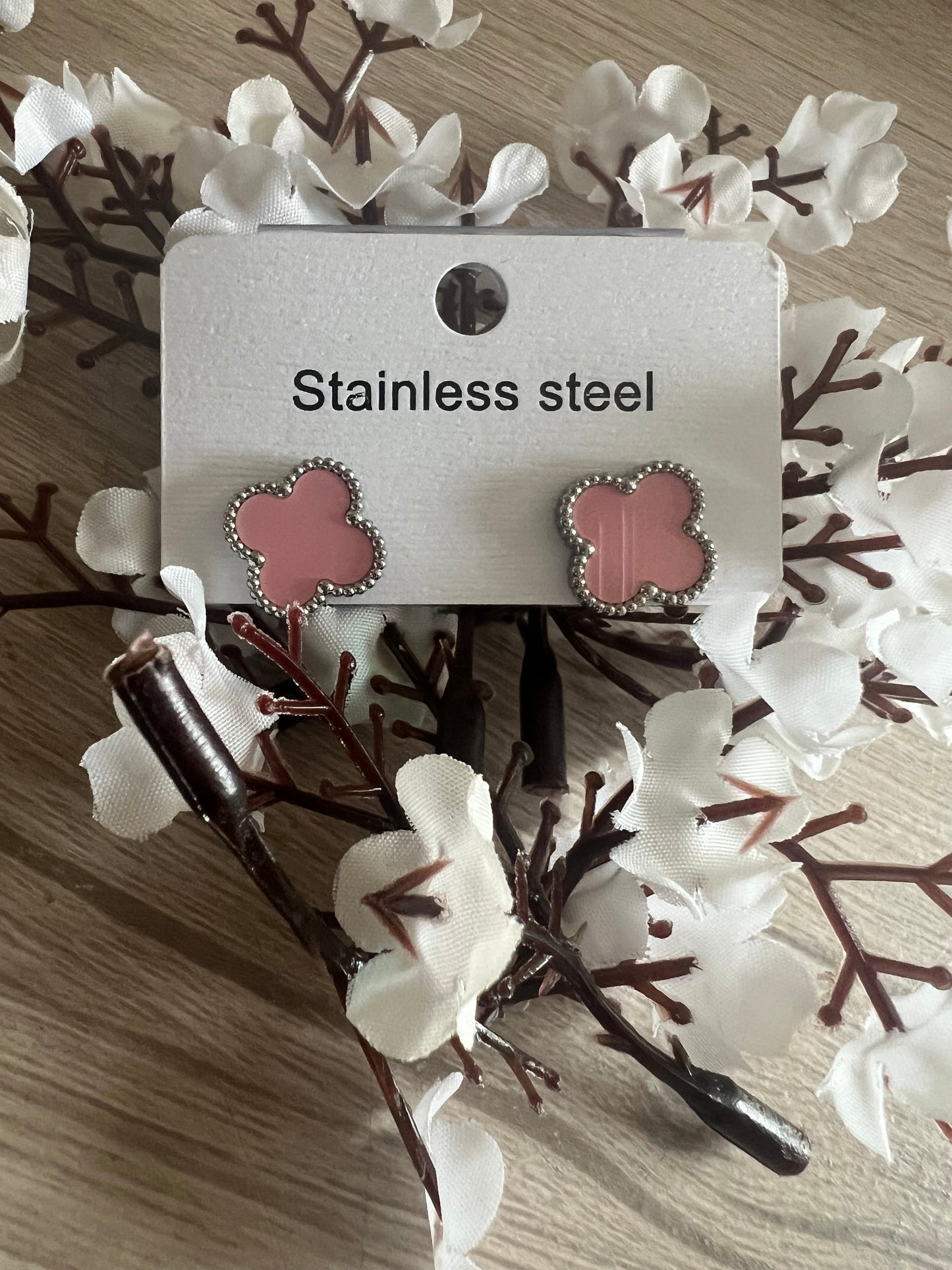 Boucles d’Oreilles Trèfle – Acier Inoxydable
