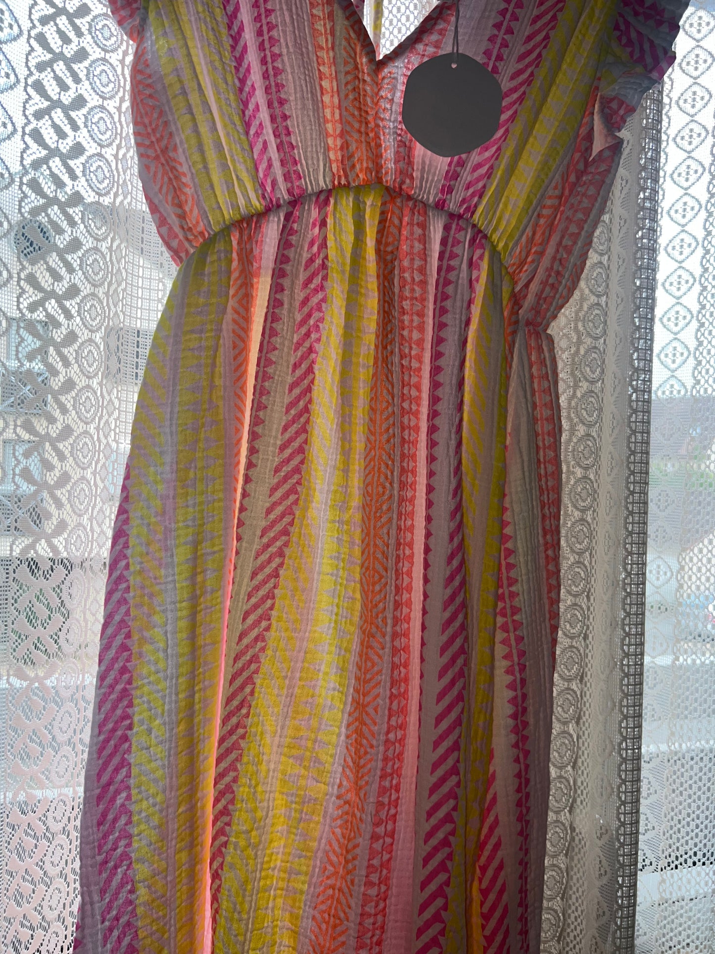 đž Robe BohĂšme âSoleil dâĂtĂ©â â Ăclats Blanc, Jaune & Rose