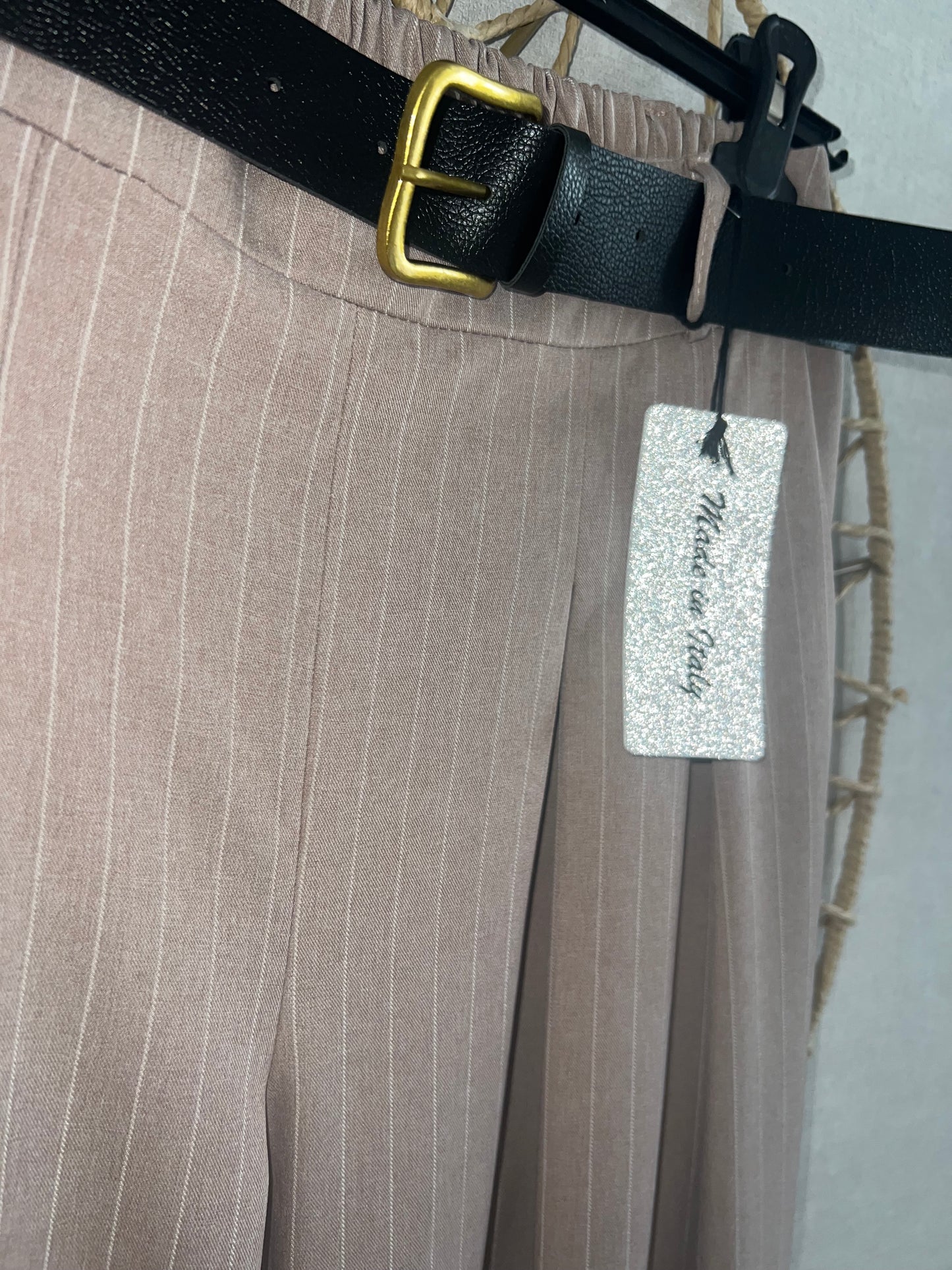 Pantalon Large à Pinces – Rose Poudré Élégance taille unique