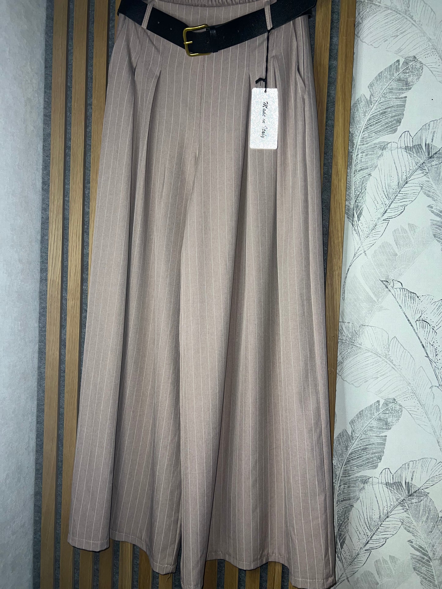 Pantalon Large à Pinces – Rose Poudré Élégance taille unique