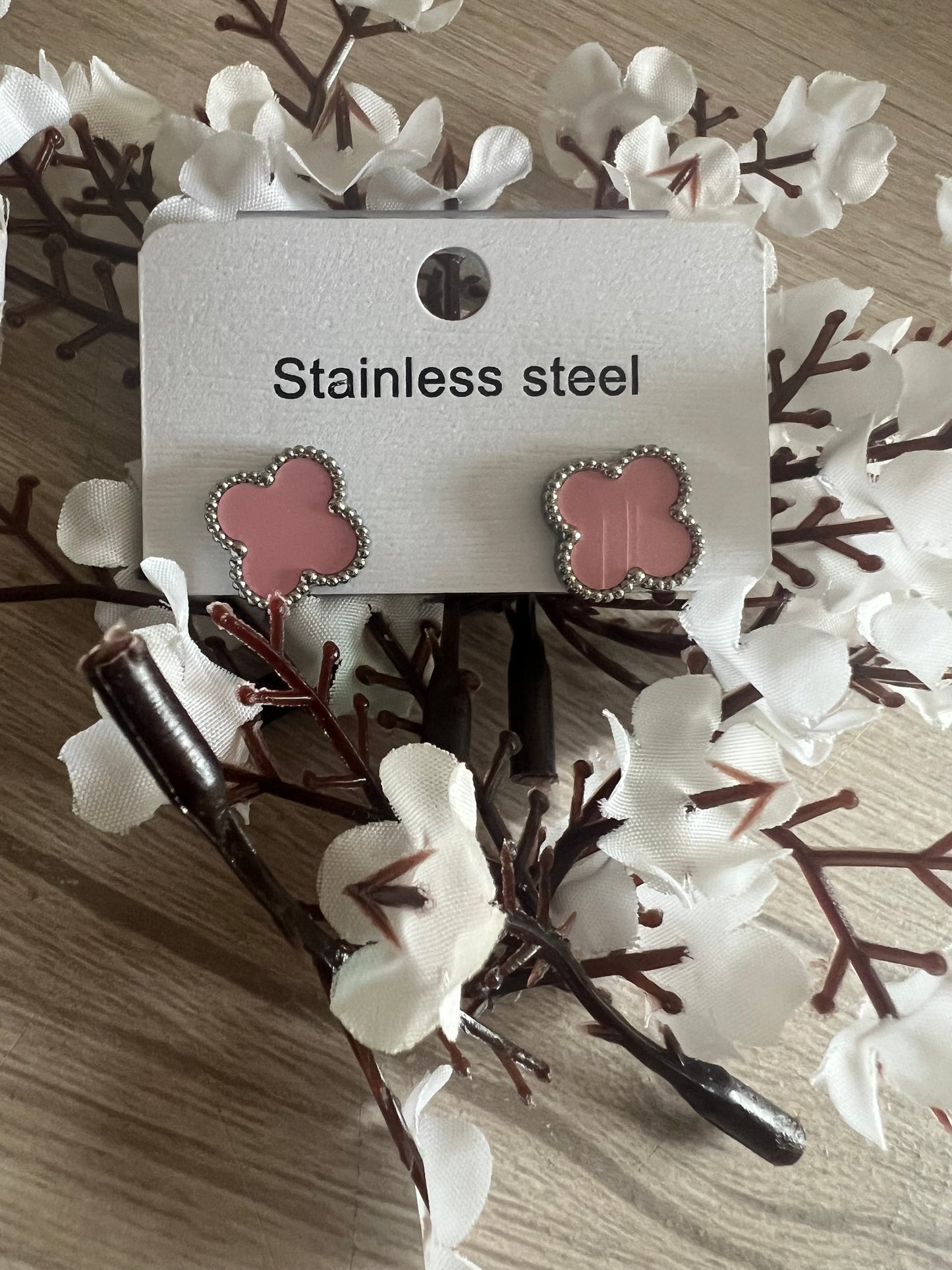 Boucles d’Oreilles Trèfle – Acier Inoxydable