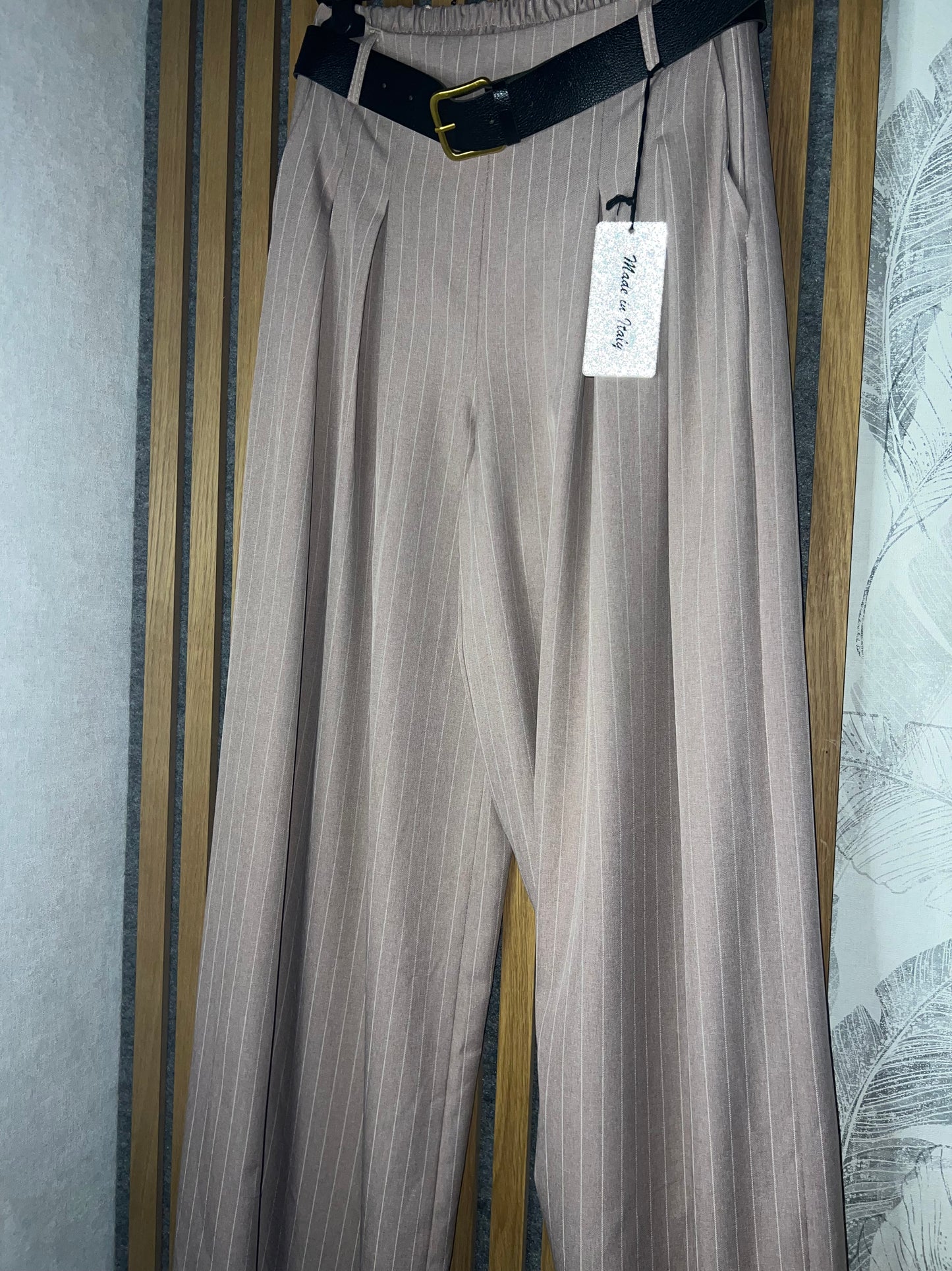 Pantalon Large à Pinces – Rose Poudré Élégance taille unique