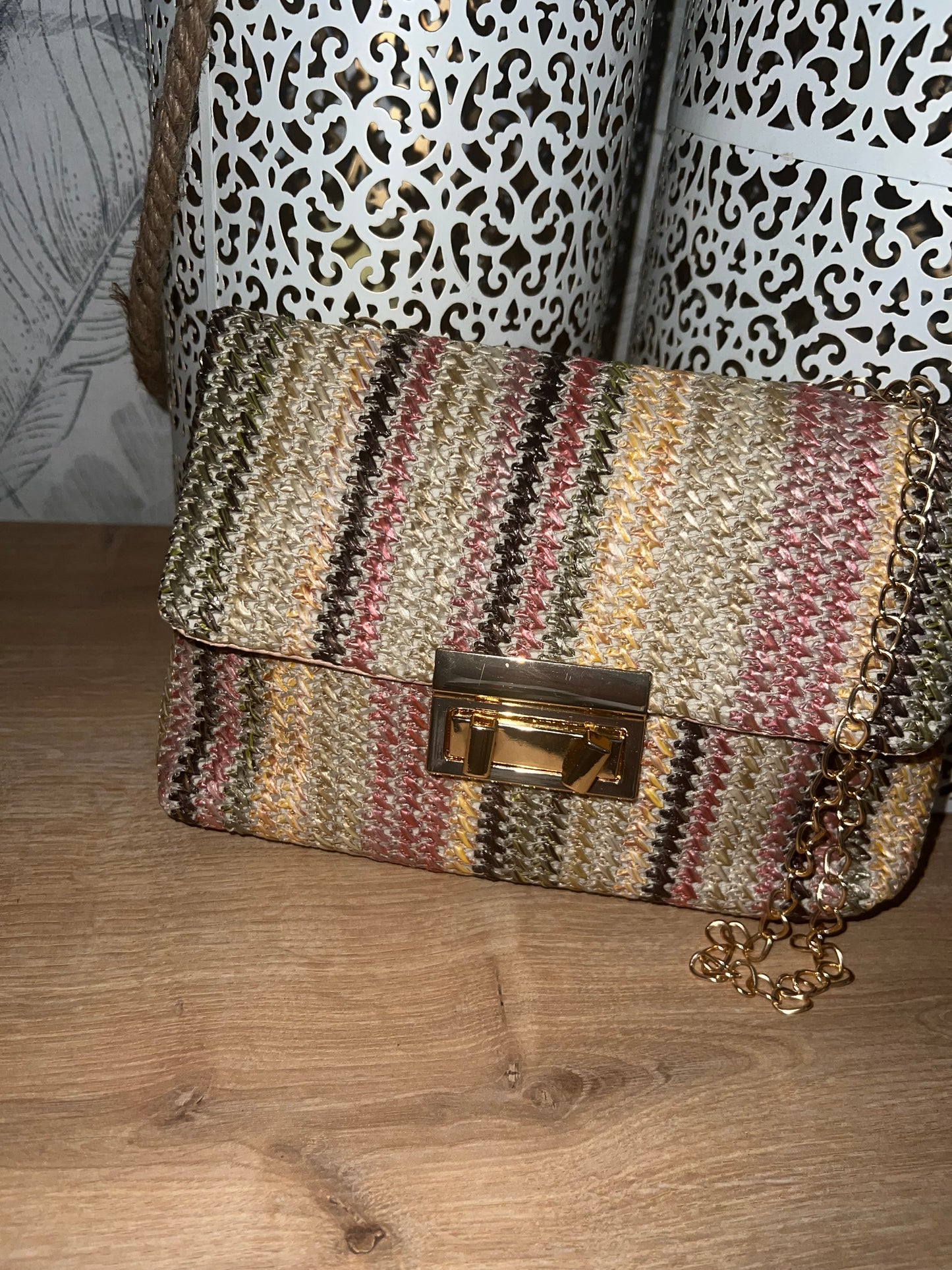 👜 Sac Bandoulière en Toile de Jute Colorée (21 x 14 cm