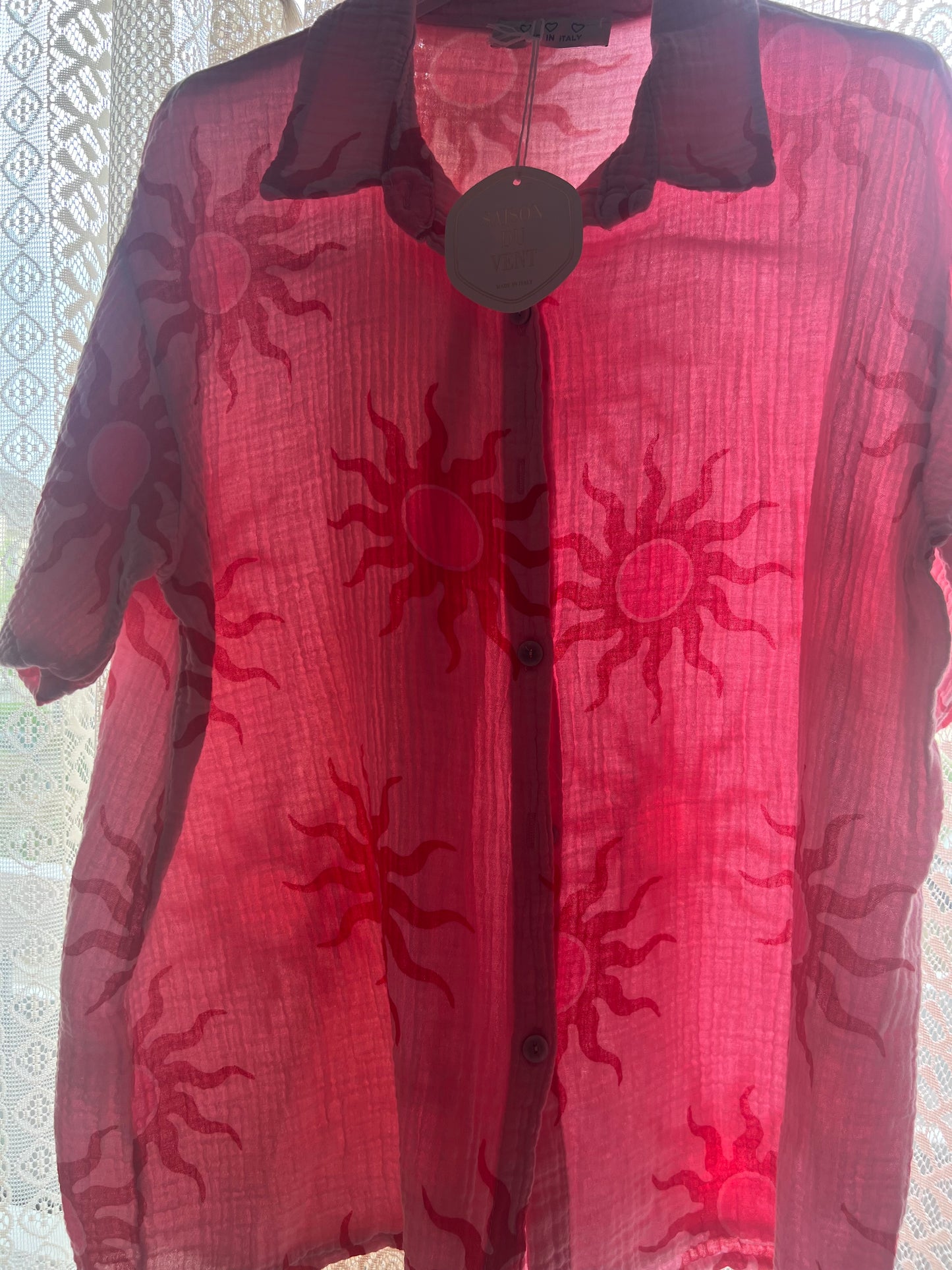 🌺 Chemise Fleurie “Soleil Flash” – Taille Unique