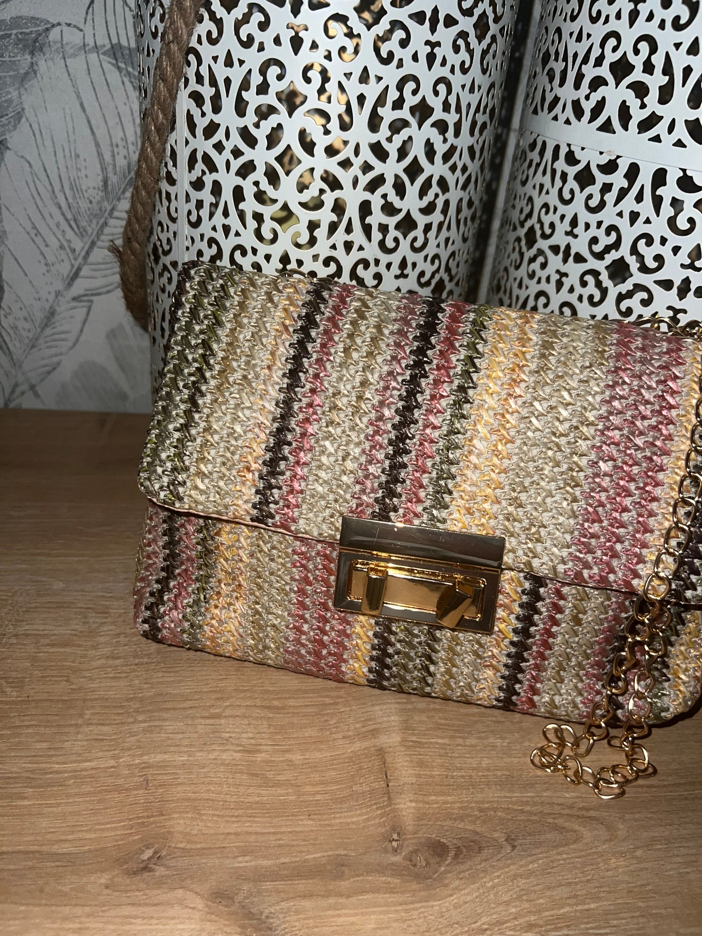👜 Sac Bandoulière en Toile de Jute Colorée (21 x 14 cm