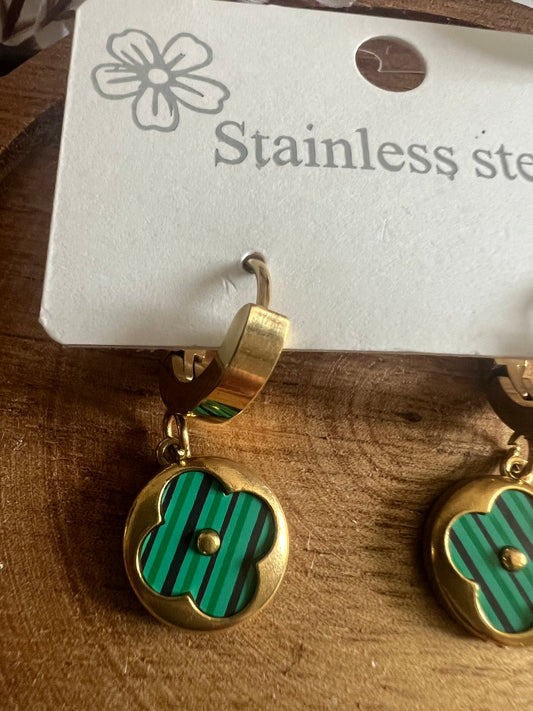 Boucles d’Oreilles Trèfle – Acier Inoxydable