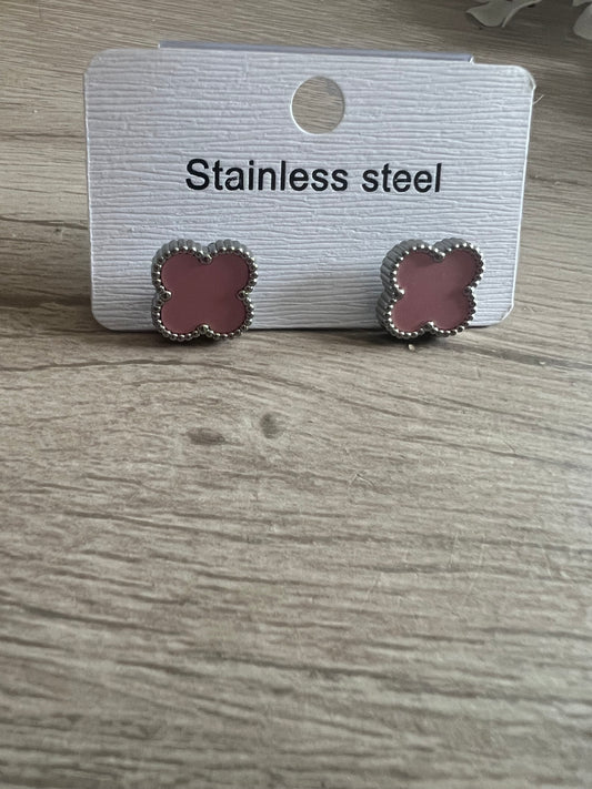 Boucles d’Oreilles Trèfle – Acier Inoxydable