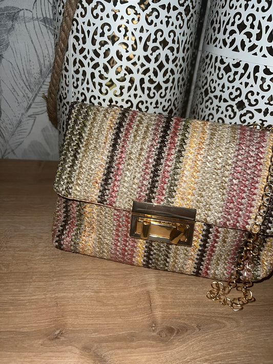 👜 Sac Bandoulière en Toile de Jute Colorée (21 x 14 cm